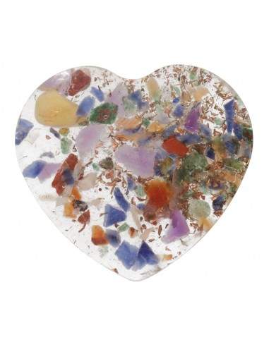 Resin Heart with Mixed Minerals 3x3cm