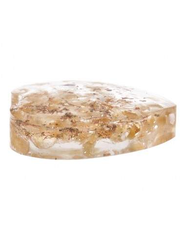 Resin Heart with Heated Citrine 3x3cm