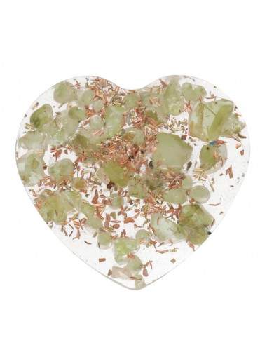 Resin Heart with Peridot 3x3cm
