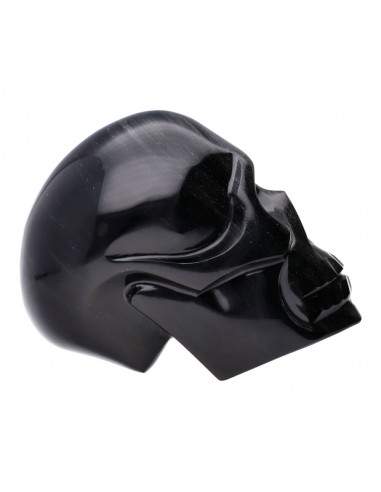 Crâne en obsidienne argentée