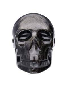Silver Obsidian Skull