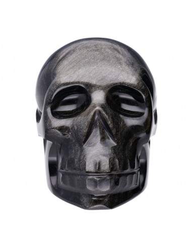 Calavera de Obsidiana Plateada