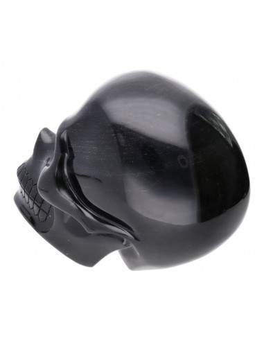 Tête de mort en obsidienne argentée COP2