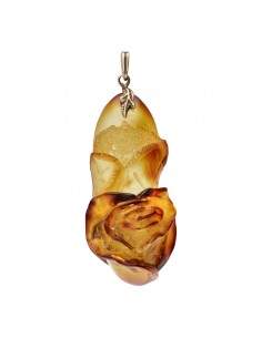 Pendentif ambre en argent...