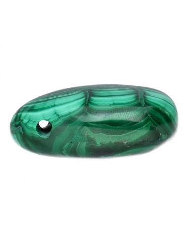 Large Malachite Rhodium Plated Pendant