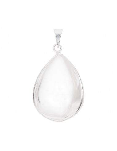 Silver Plated Quartz Drop Pendant