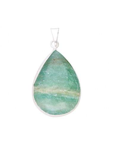 Pendentif goutte de quartz vert en...