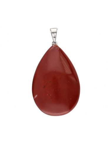 Pendentif goutte en jaspe rouge
