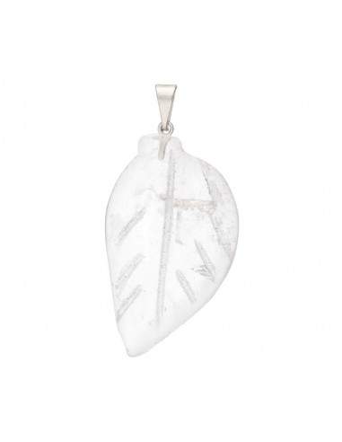 Silver Plated Leaf Quartz Pendants
