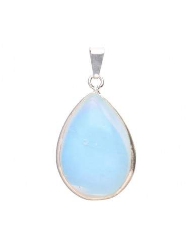 Opaline Drop Pendant in Silver Plating