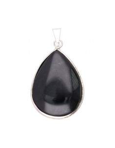 Silver Plated Obsidian Drop...