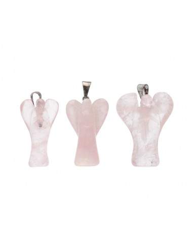 Pingente de anjo de quartzo rosa
