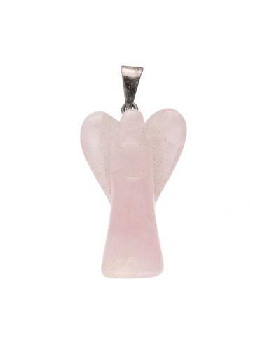 Pingente de anjo de quartzo rosa