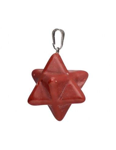 Pendentif Merkaba en jaspe rouge
