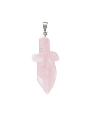 Pingente de espada de quartzo rosa