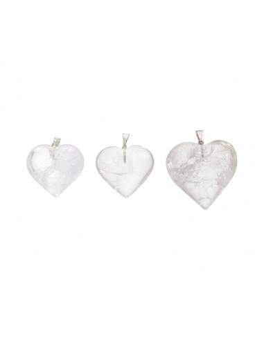 Pendentif en forme de cœur en quartz