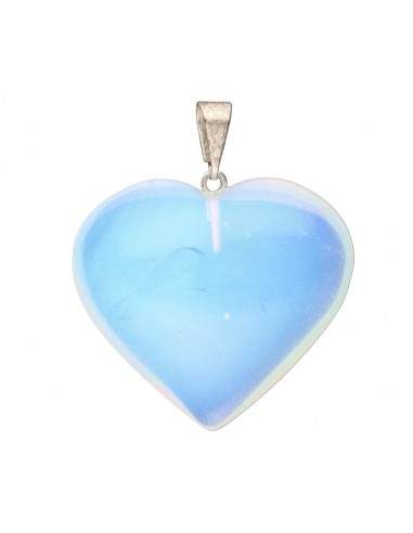 Pendentif coeur en opaline