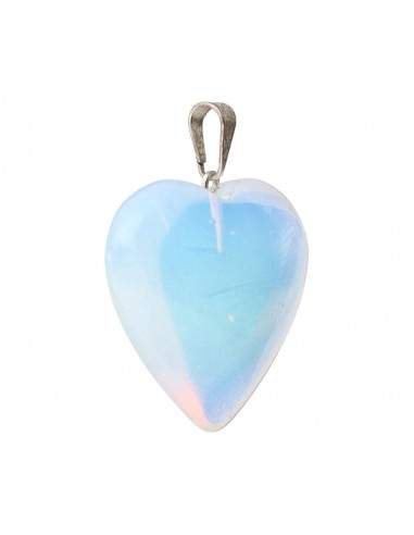 Pendentif coeur en opaline