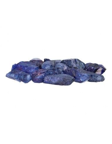 Pointes de quartz brut teintées en bleu
