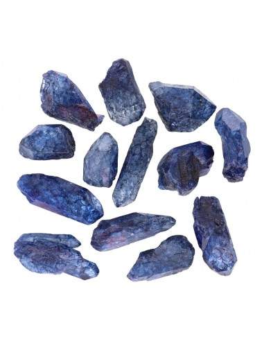 Blue Dyed Rough Quartz Points