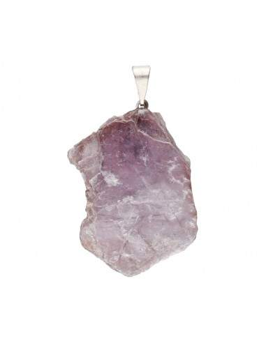Pendentif en mica lépidolite brut -...