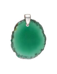 Green Dyed Agate Pendant in...