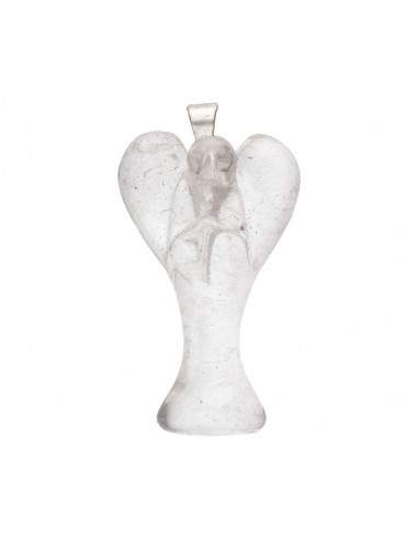 Pingente de anjo em quartzo fumado