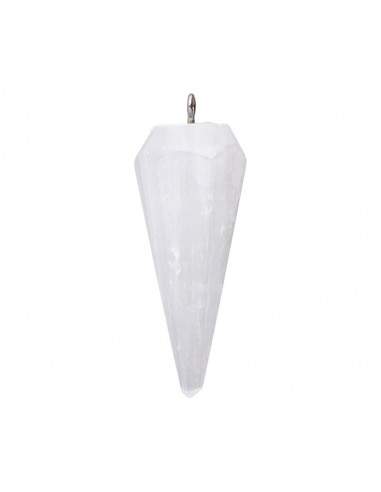 Pendentif pointe à facettes en sélénite