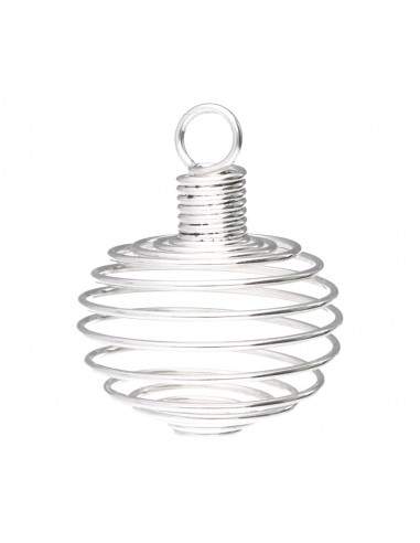 Small Silver Plated Cage Pendant