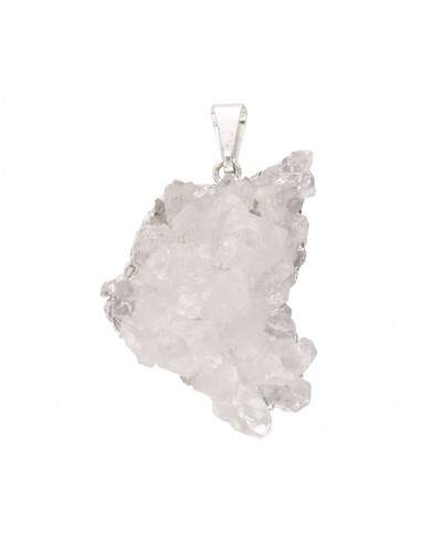 Silver Plated Quartz Druse Pendant