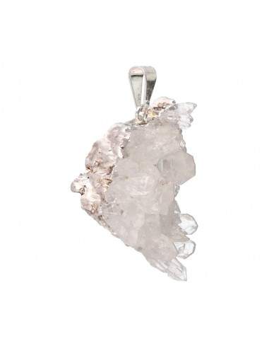 Pendentif en quartz druze plaqué argent