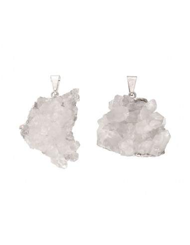 Pendentif en quartz druze plaqué argent