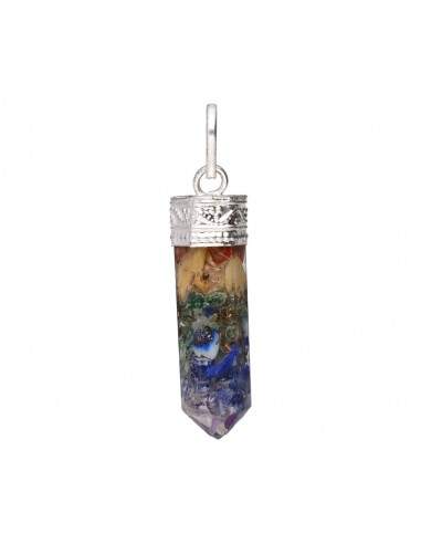 Pointe en résine avec pendentif Chakras