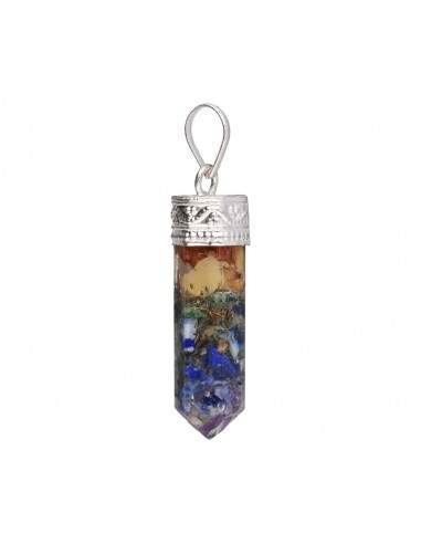 Pointe en résine avec pendentif Chakras