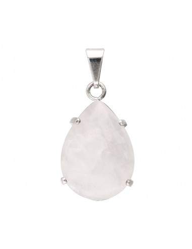 Rose Quartz Small Drop in Silver...