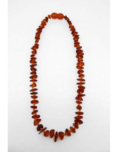 Very Small Dark Amber Chip Necklace