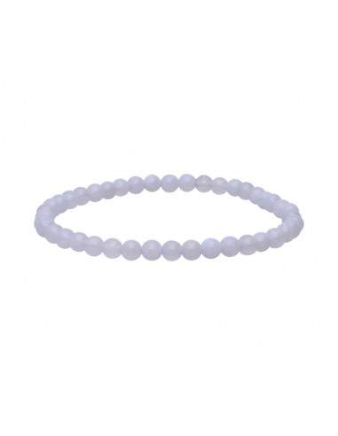 Bracelet en calcédoine bleue 4mm
