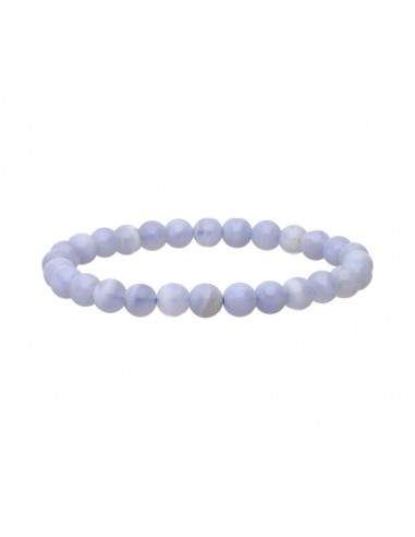 Bracelet de calcédoine bleue 6mm