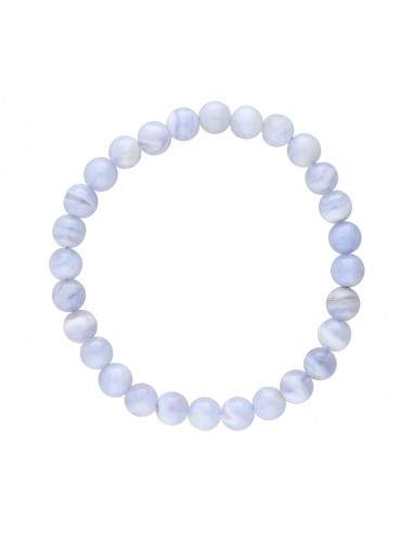 Bracelet de calcédoine bleue 6mm