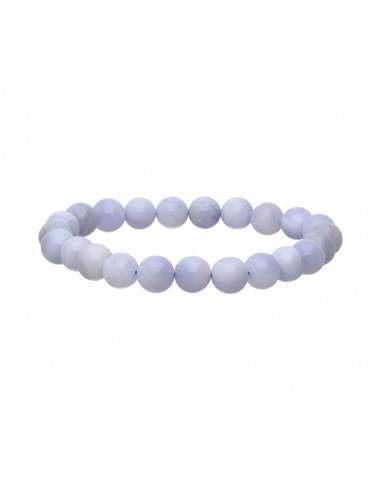 Pulseira Azul Chalcedony Bola Lisa 8mm