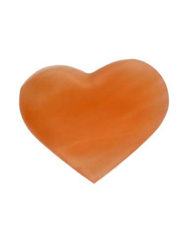 Grand coeur en sélénite orange