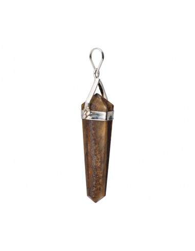 Pendentif œil de tigre plaqué argent