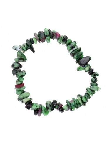 Pulsera Chip de Zoisita con Rubí