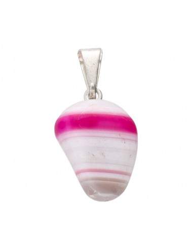 Agate rose teintée Pendentif plaqué...