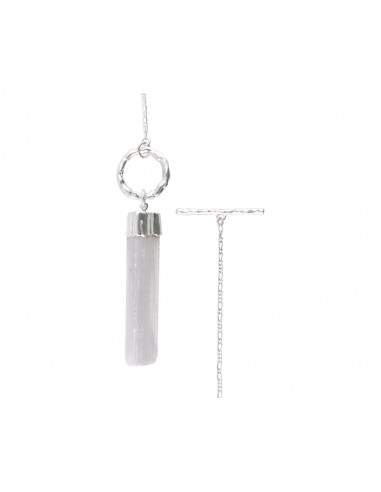 Detachable Rough Selenite Pendant in...