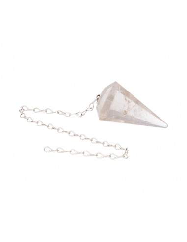 Pendule en quartz fumé facetté (FAC51)