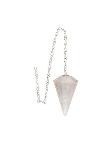 Pendule en quartz fumé facetté (FAC51)
