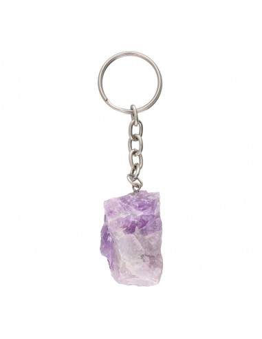 Rough Chevron Amethyst Key Ring