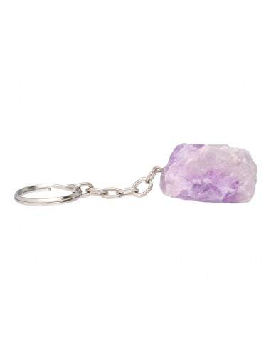 Rough Chevron Amethyst Key Ring