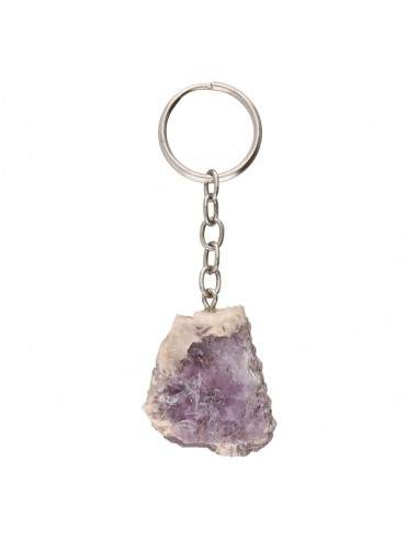Porta-chaves de mica lepidolite em bruto